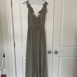 Revelry Valerie Chiffon Bridesmaid Dress - silver sage